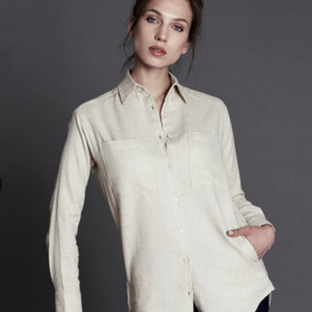Harshman tan l/s button down